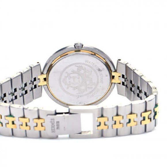 Hermes Stainless Steel 33mm Clipper Quartz Watch White - Picture 3 of 6